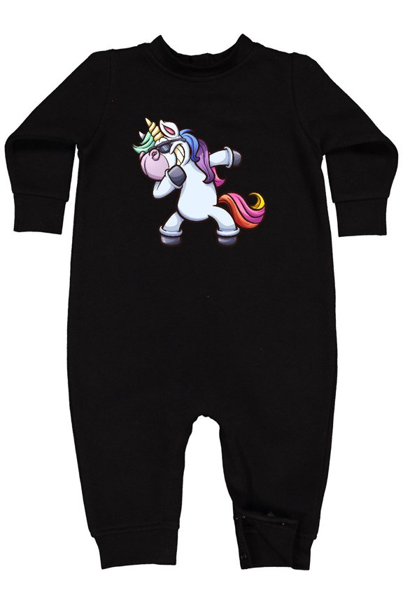 Dabbing Unicorn Baby Fleece Romper
