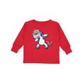 thumbnail image 1 of Inktastic Dabbing Unicorn Boys or Girls Long Sleeve Toddler T-Shirt, 1 of 5