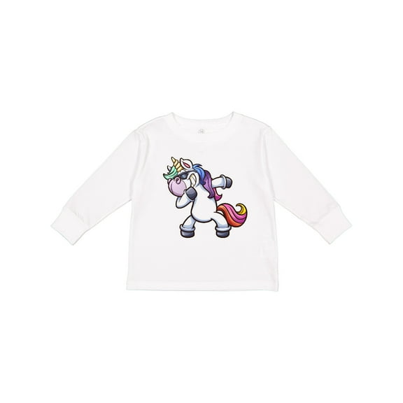 Inktastic Dabbing Unicorn Boys or Girls Long Sleeve Toddler T-Shirt