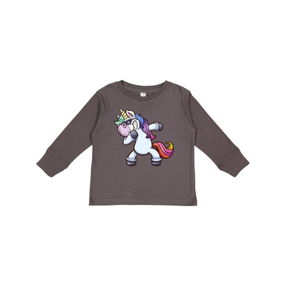 Inktastic Dabbing Unicorn Boys or Girls Long Sleeve Toddler T-Shirt