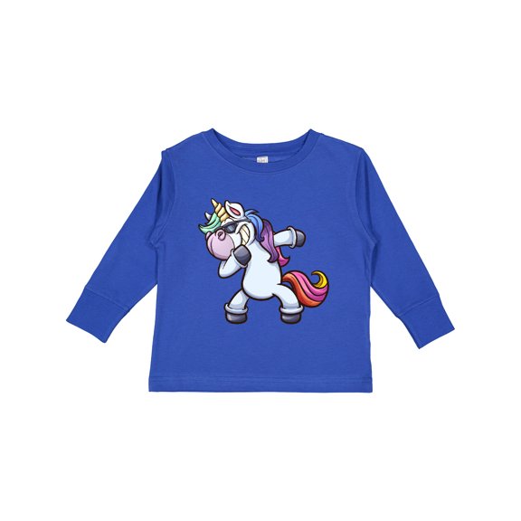 Inktastic Dabbing Unicorn Boys or Girls Long Sleeve Toddler T-Shirt