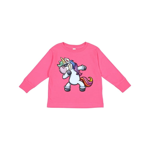 Inktastic Dabbing Unicorn Boys or Girls Long Sleeve Toddler T-Shirt