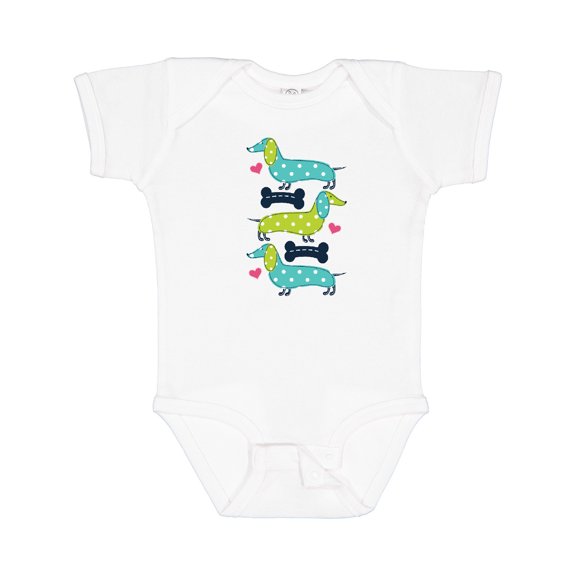 Inktastic Dachshund Dog Lover Polka Dot Puppies Girls Baby Bodysuit