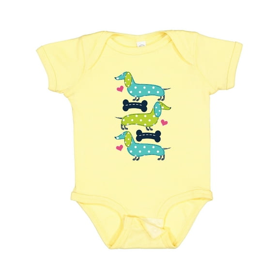 Inktastic Dachshund Dog Lover Polka Dot Puppies Girls Baby Bodysuit