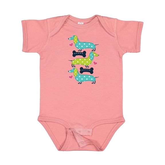 Inktastic Dachshund Dog Lover Polka Dot Puppies Girls Baby Bodysuit