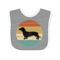 thumbnail image 1 of Inktastic Dachshund Dog Retro Sunset Boys or Girls Baby Bib, 1 of 4