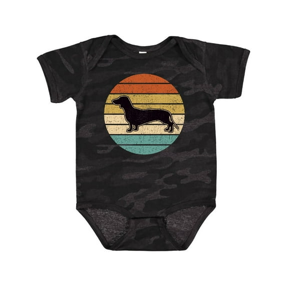Inktastic Dachshund Dog Retro Sunset Boys or Girls Baby Bodysuit