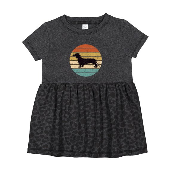 Inktastic Dachshund Dog Retro Sunset Girls Baby Dress