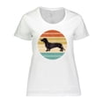 thumbnail image 1 of Inktastic Dachshund Dog Retro Sunset Women's Plus Size T-Shirt, 1 of 5