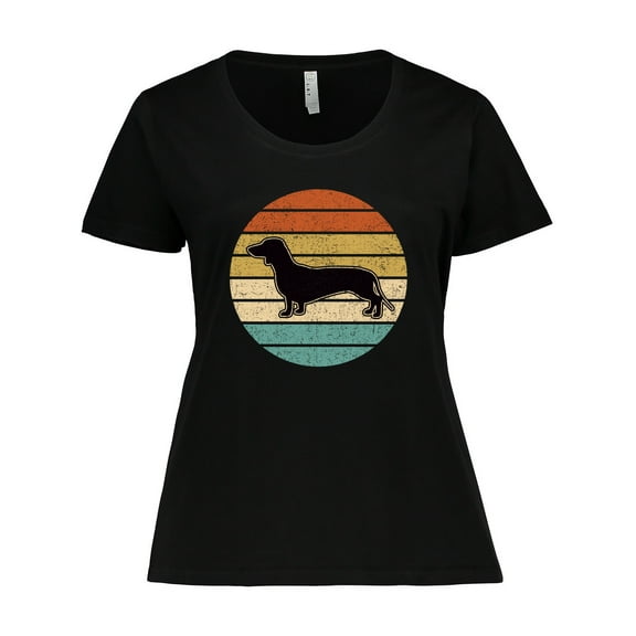Inktastic Dachshund Dog Retro Sunset Women's Plus Size T-Shirt