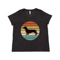 thumbnail image 1 of Inktastic Dachshund Dog Retro Sunset Women's Plus Size T-Shirt, 1 of 5