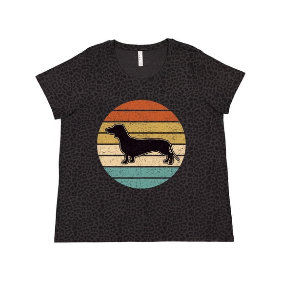 Inktastic Dachshund Dog Retro Sunset Women's Plus Size T-Shirt
