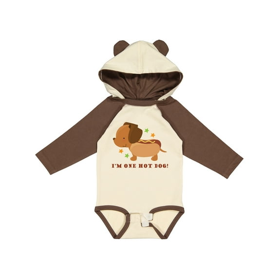 Inktastic Dachshund Hot Dog Funny Boys or Girls Long Sleeve Baby Bodysuit