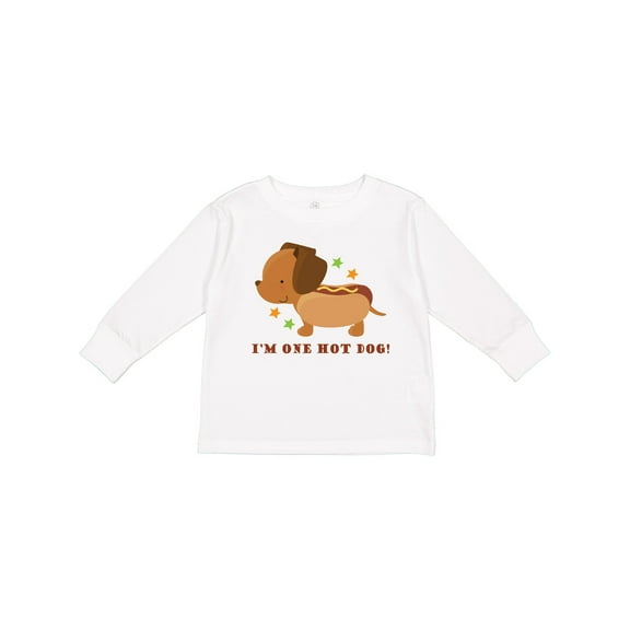 Inktastic Dachshund Hot Dog Funny Boys or Girls Long Sleeve Toddler T-Shirt