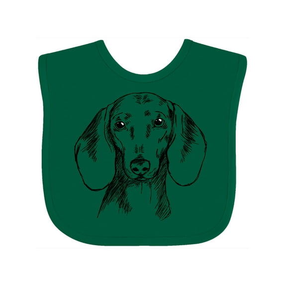 Inktastic Dachshund Sketch Portrait Boys or Girls Baby Bib