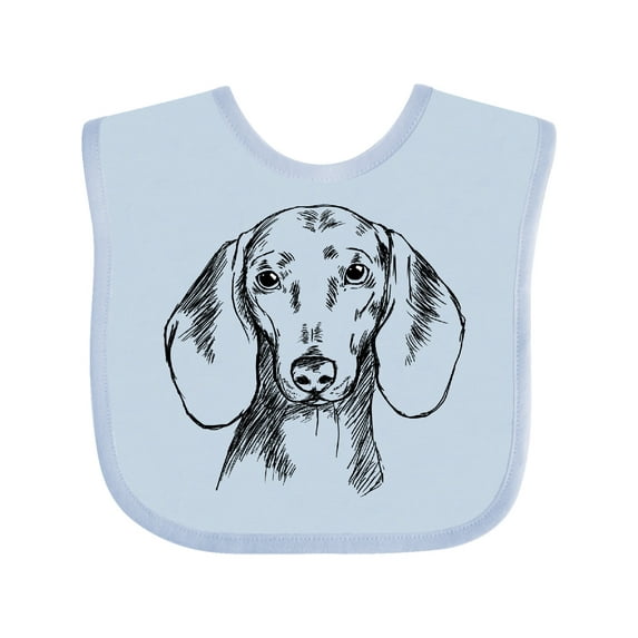 Inktastic Dachshund Sketch Portrait Boys or Girls Baby Bib