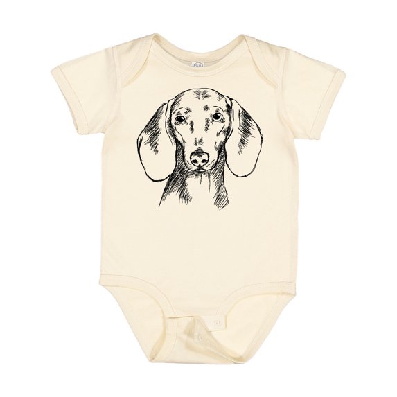 Inktastic Dachshund Sketch Portrait Boys or Girls Baby Bodysuit