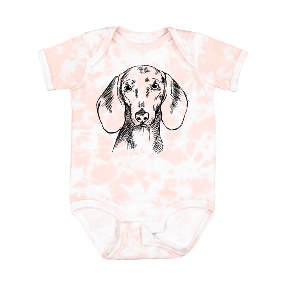 Inktastic Dachshund Sketch Portrait Boys or Girls Baby Bodysuit