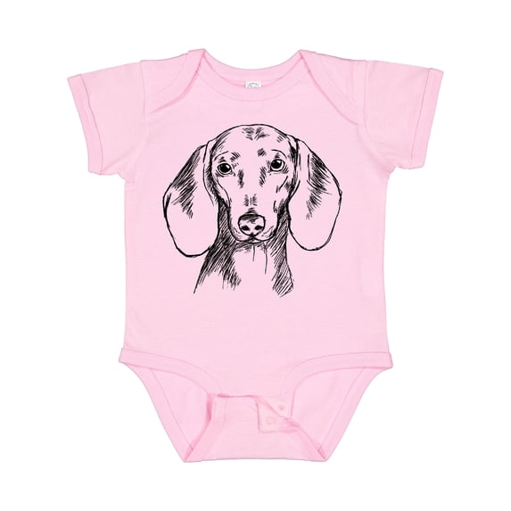 Inktastic Dachshund Sketch Portrait Boys or Girls Baby Bodysuit