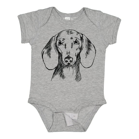 Inktastic Dachshund Sketch Portrait Boys or Girls Baby Bodysuit