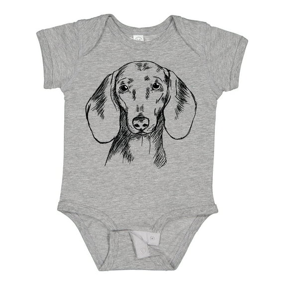 Inktastic Dachshund Sketch Portrait Boys or Girls Baby Bodysuit