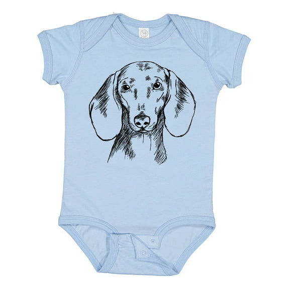 Inktastic Dachshund Sketch Portrait Boys or Girls Baby Bodysuit