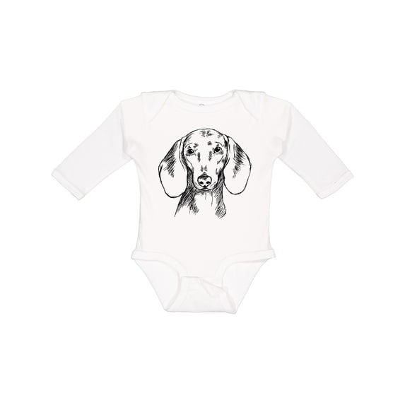 Inktastic Dachshund Sketch Portrait Boys or Girls Long Sleeve Baby Bodysuit