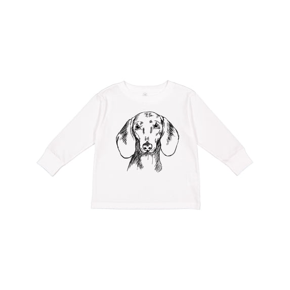 Inktastic Dachshund Sketch Portrait Boys or Girls Long Sleeve Toddler T-Shirt