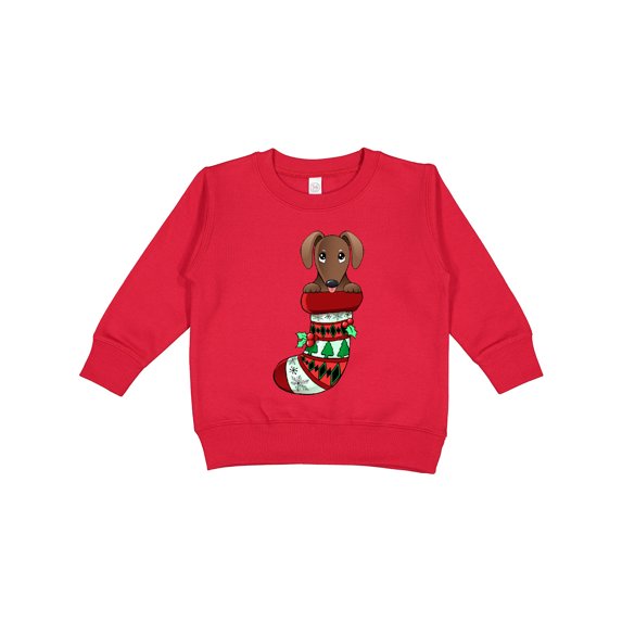 Inktastic Dachshund in a Christmas Holiday Stocking Toddler Sweatshirt