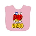 thumbnail image 1 of Inktastic Dad is My Hero Boys or Girls Baby Bib, 1 of 4