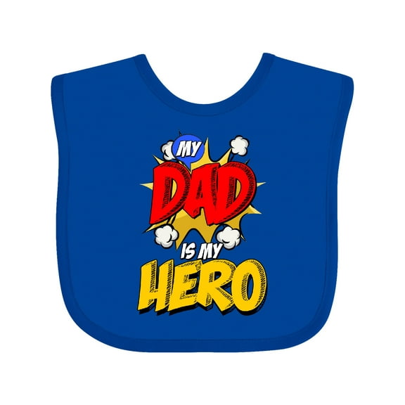 Inktastic Dad is My Hero Boys or Girls Baby Bib