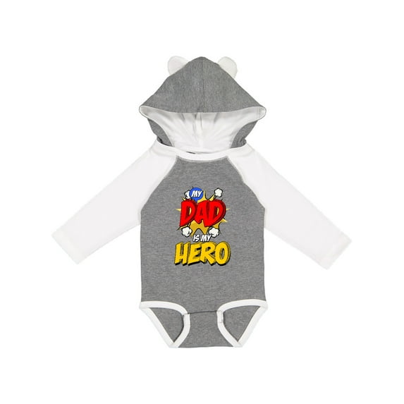Inktastic Dad is My Hero Boys or Girls Long Sleeve Baby Bodysuit