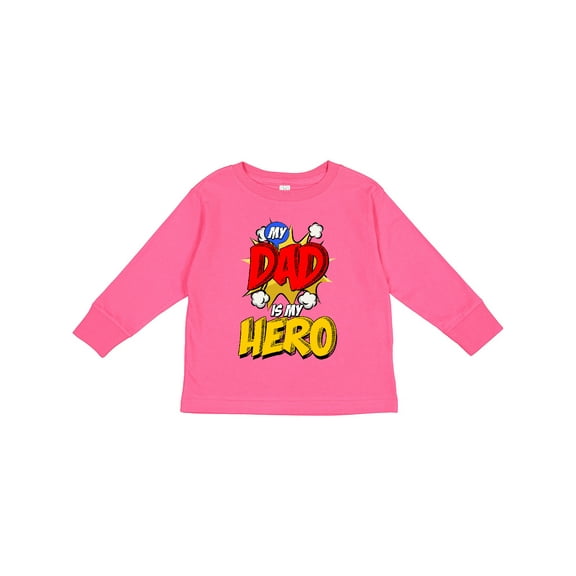 Inktastic Dad is My Hero Boys or Girls Long Sleeve Toddler T-Shirt
