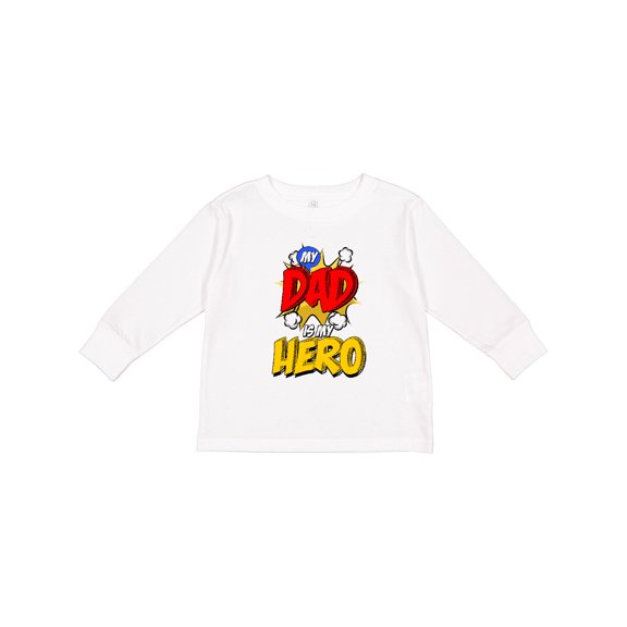 Inktastic Dad is My Hero Boys or Girls Long Sleeve Toddler T-Shirt