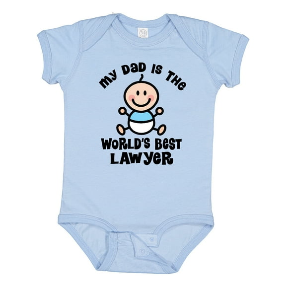 Inktastic Dad is Worlds Best Lawyer Boys Baby Bodysuit