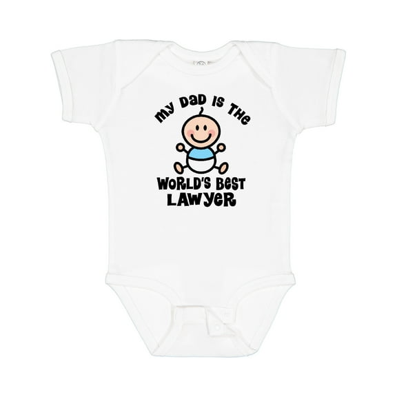 Inktastic Dad is Worlds Best Lawyer Boys Baby Bodysuit