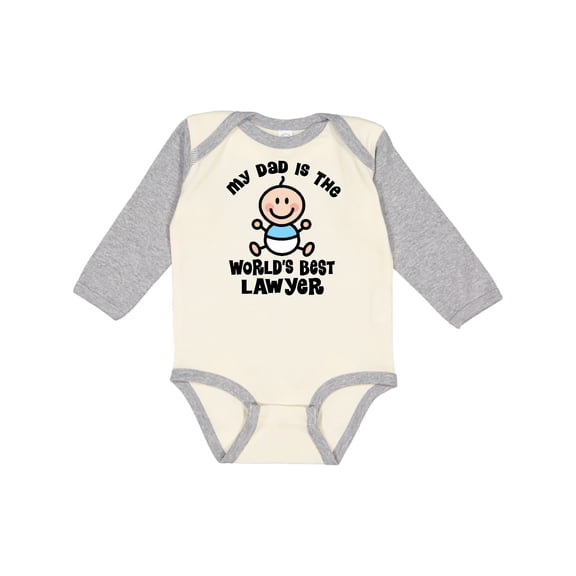 Inktastic Dad is Worlds Best Lawyer Boys Long Sleeve Baby Bodysuit