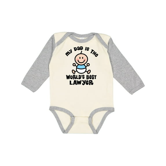 Inktastic Dad is Worlds Best Lawyer Boys Long Sleeve Baby Bodysuit