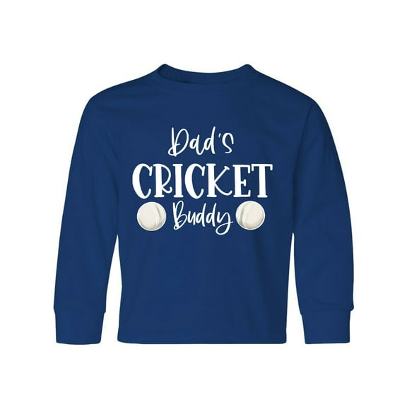 Inktastic Dad's Cricket Buddy Long Sleeve Youth T-Shirt