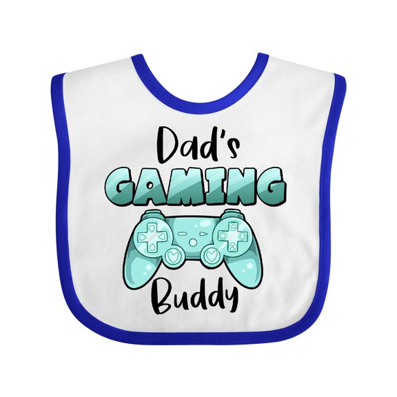 Inktastic Dad's Gaming Buddy Aqua Controller Boys or Girls Baby Bib