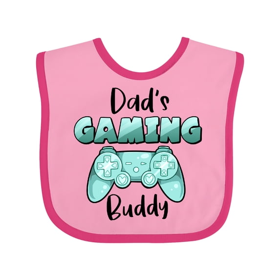 Inktastic Dad's Gaming Buddy Aqua Controller Boys or Girls Baby Bib