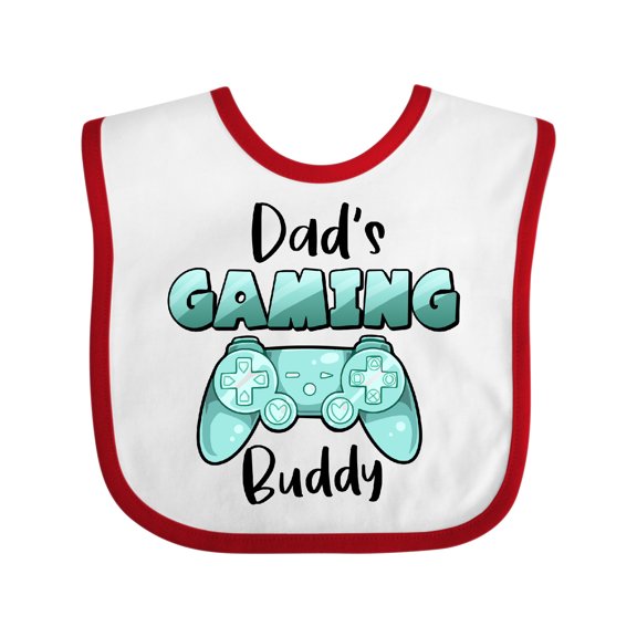 Inktastic Dad's Gaming Buddy Aqua Controller Boys or Girls Baby Bib