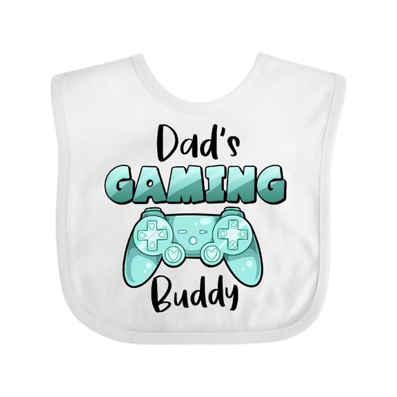 Inktastic Dad's Gaming Buddy Aqua Controller Boys or Girls Baby Bib