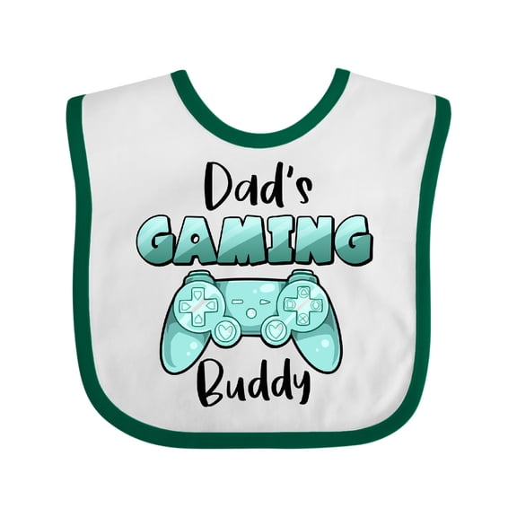 Inktastic Dad's Gaming Buddy Aqua Controller Boys or Girls Baby Bib