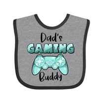 Inktastic Dad's Gaming Buddy Aqua Controller Boys or Girls Baby Bib