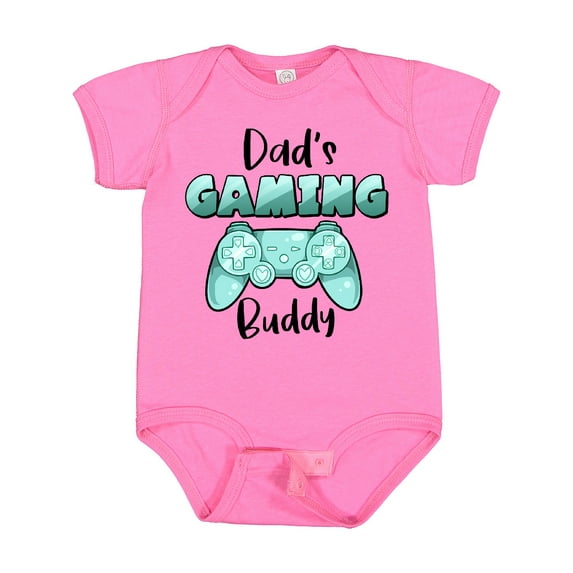 Inktastic Dad's Gaming Buddy- Aqua Controller Boys or Girls Baby Bodysuit