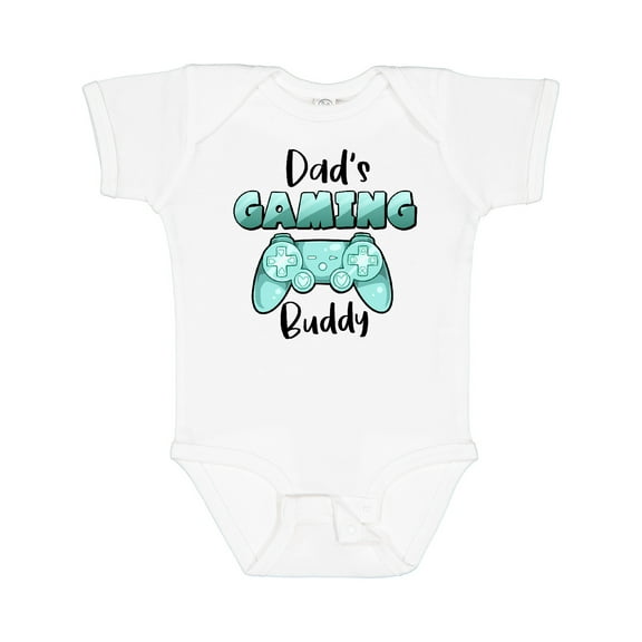 Inktastic Dad's Gaming Buddy- Aqua Controller Boys or Girls Baby Bodysuit