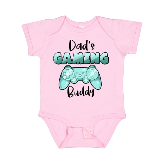 Inktastic Dad's Gaming Buddy- Aqua Controller Boys or Girls Baby Bodysuit