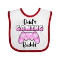 thumbnail image 1 of Inktastic Dad's Gaming Buddy- Pink Controller Boys or Girls Baby Bib, 1 of 4