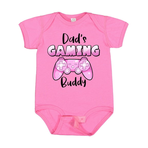 Inktastic Dad's Gaming Buddy Pink Controller Boys or Girls Baby Bodysuit